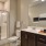 a bathroom with a glass shower