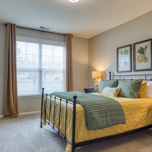 Sleep in style a bedroom with a bed and lamps